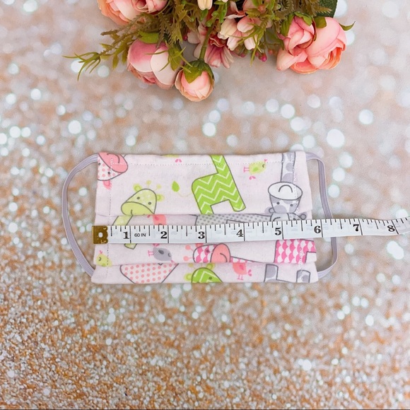 Child/girls fabric face mask filter pocket pink - Picture 5 of 8